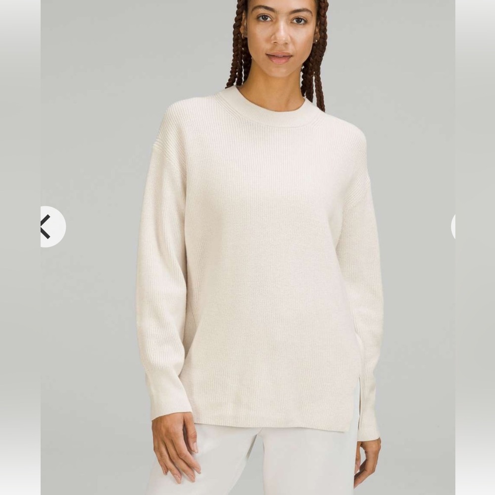 Lululemon Merino Wool Blend Ribbed Crewneck Sweater - Picture 1 of 5